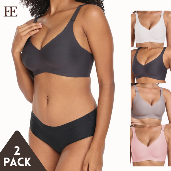 CloudWire Bra: Buttery-Soft Wireless, Seamless Full Coverage Convertible（2 Pack）