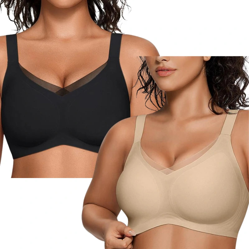 AuraCool Plus Size Bra - Minimizer Underwire with SmoothTec™ Full Coverage（2 Pack）